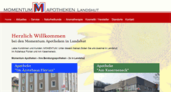 Desktop Screenshot of momentumapotheken.de